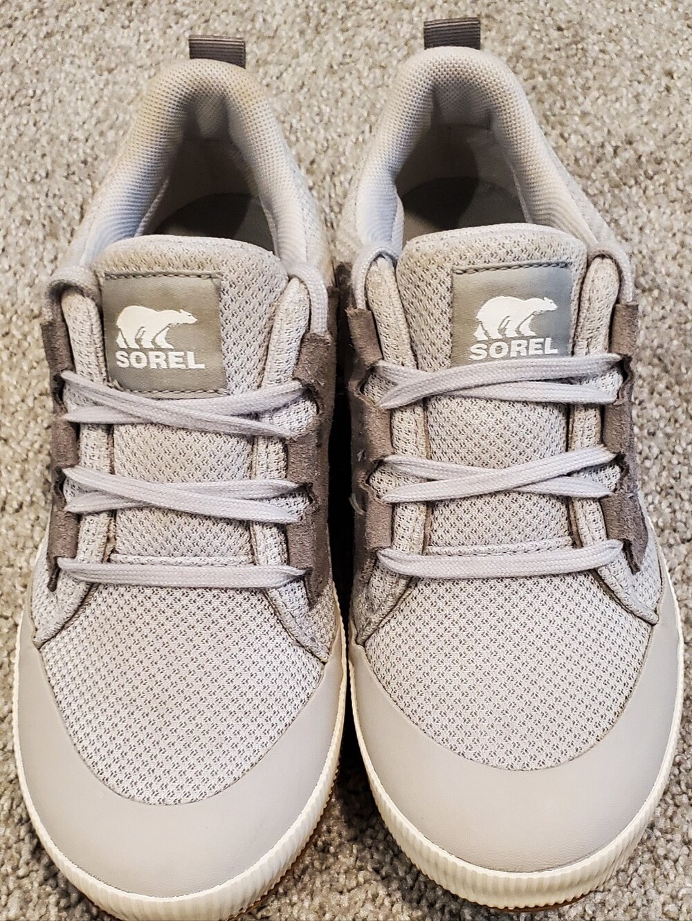 Sorel Light Gray Mesh Lace-Up Sneakers